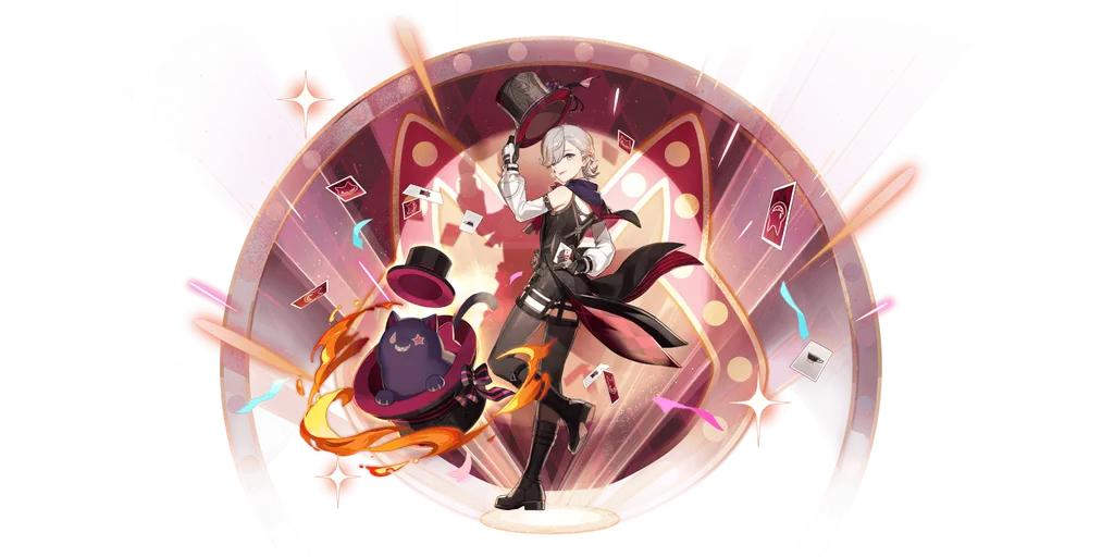 Lyney · Wish splash art from Genshin Impact