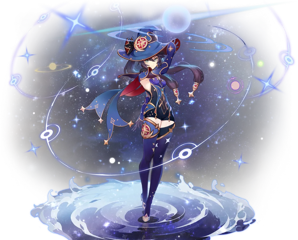 Mona · Outfit splash art from Genshin Impact