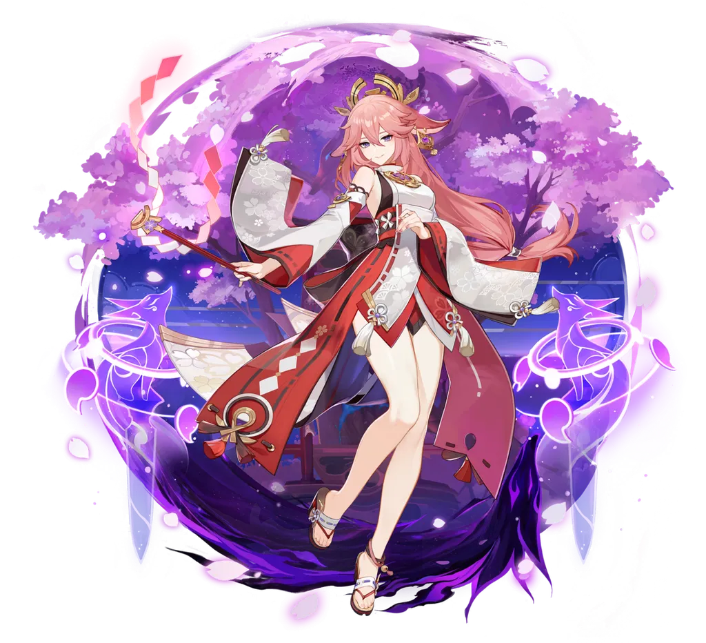 Yae Miko · Wish splash art from Genshin Impact