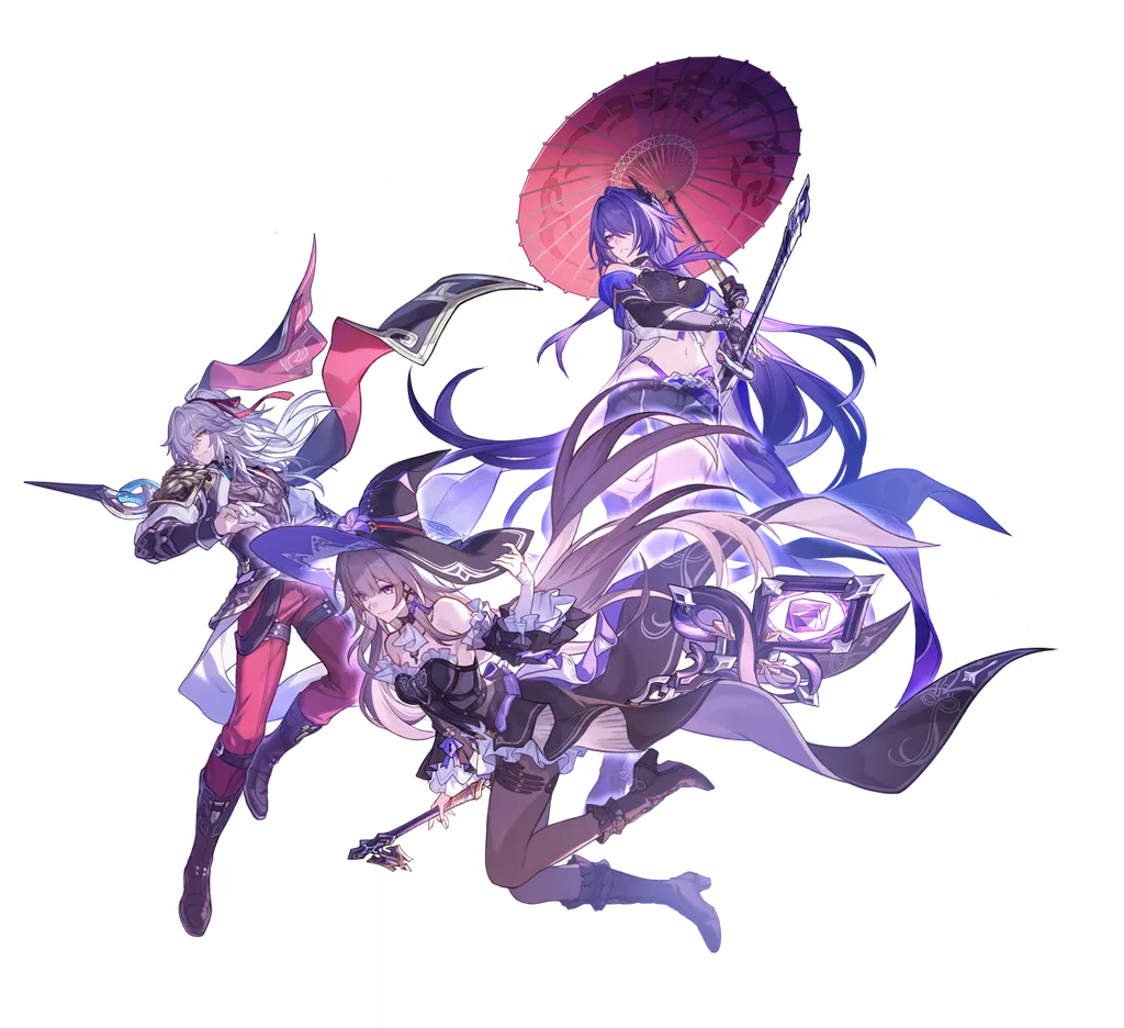 Anniversary Sprite - Jingyuan, Acheron and Herta from Honkai: Star Rail