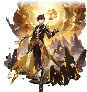 Zhongli · Wish splash art from Genshin Impact