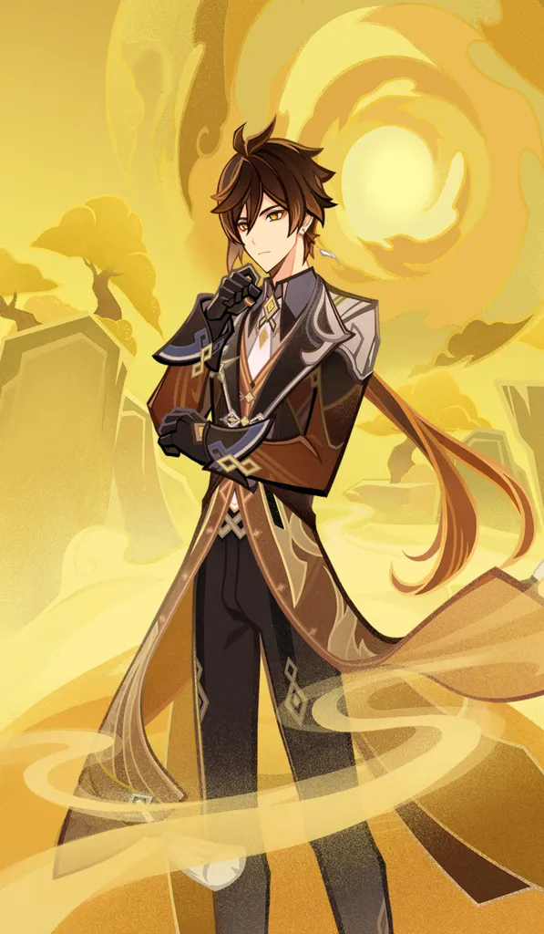Zhongli · TCG card art from Genshin Impact