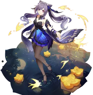 Keqing · Outfit splash art from Genshin Impact