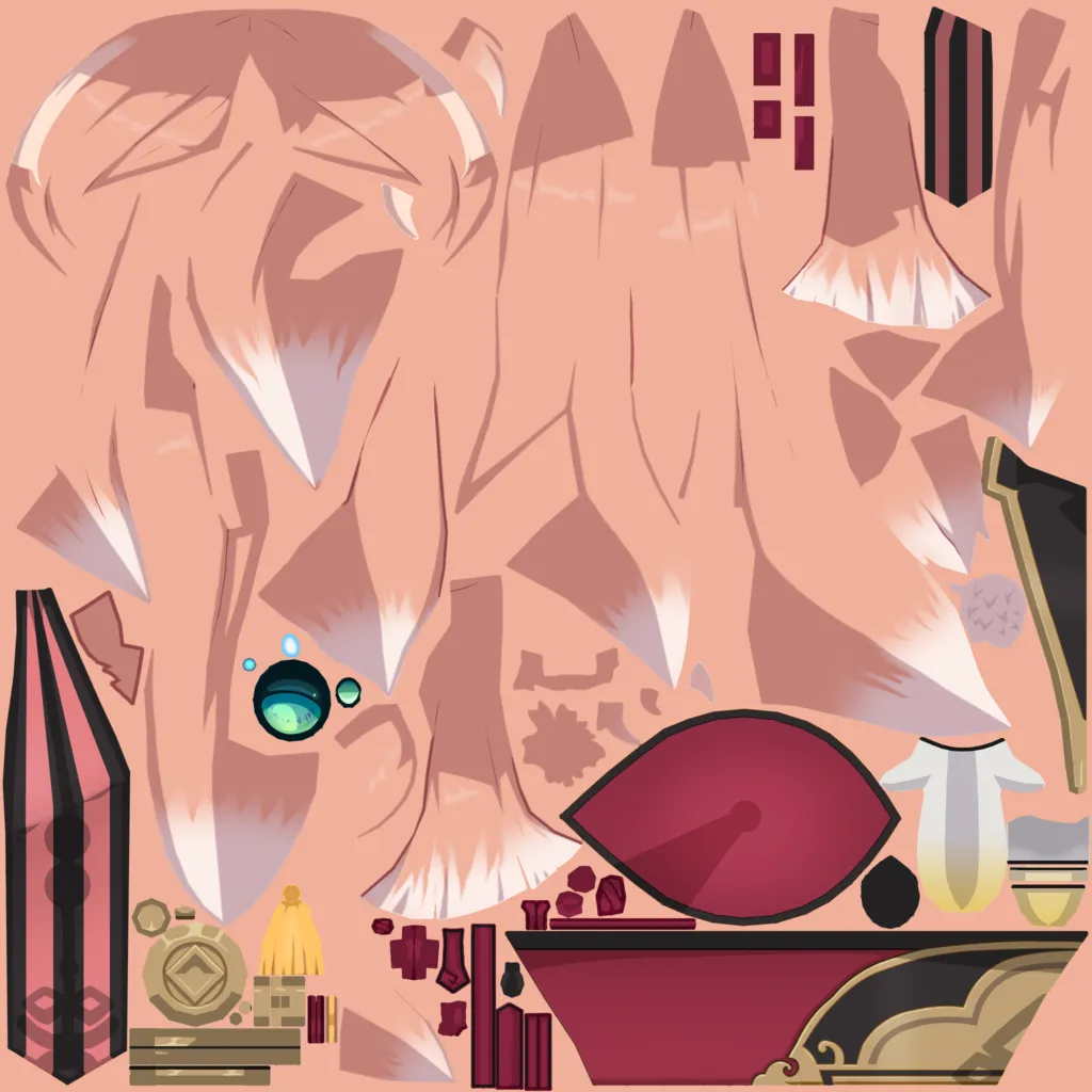 Yanfei · Hair colour texture from Genshin Impact