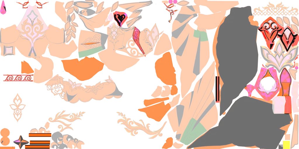 Cyrene · Body lightmap texture from Honkai: Star Rail