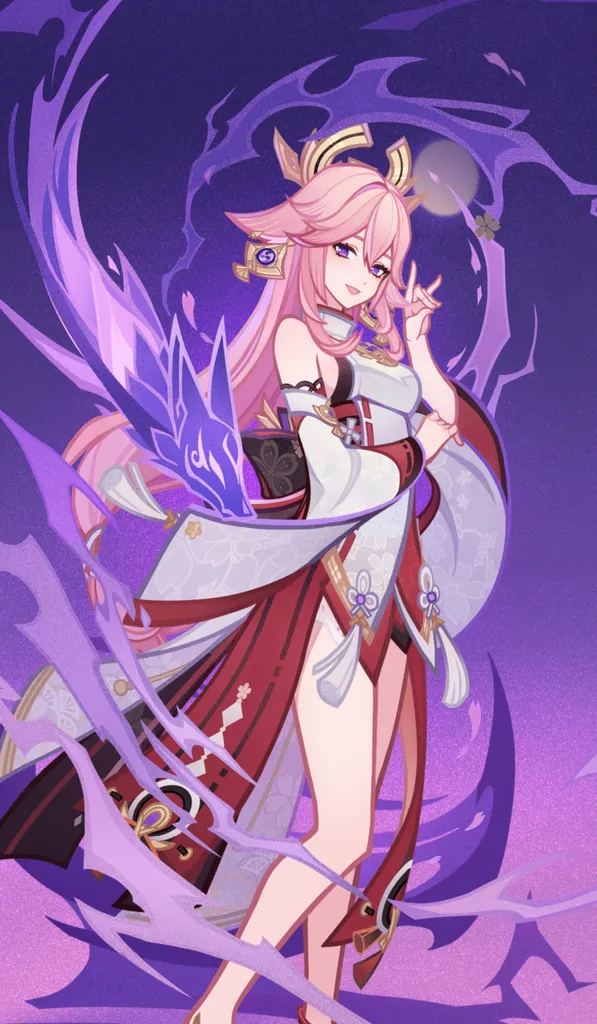 Yae Miko · TCG card art from Genshin Impact