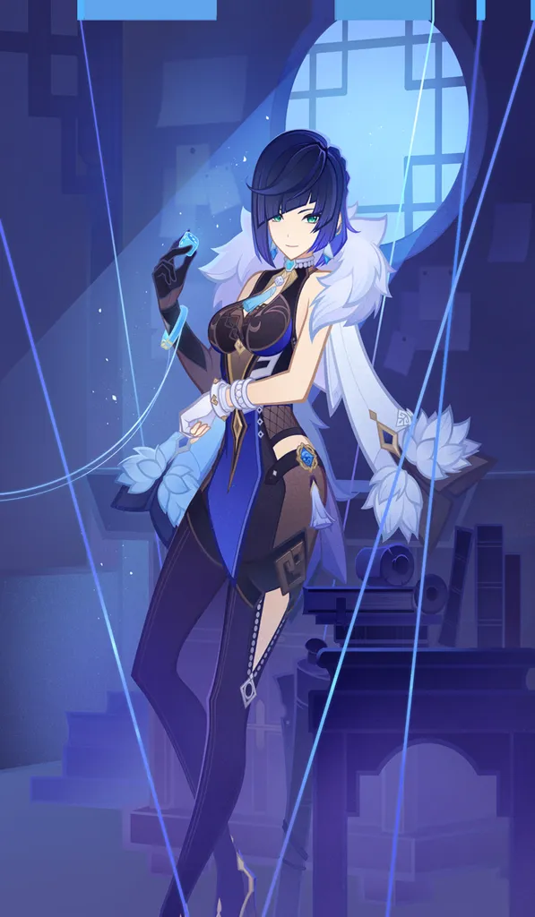 Yelan · TCG card art from Genshin Impact