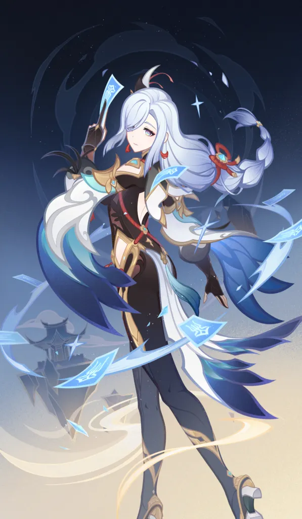 Shenhe · TCG card art from Genshin Impact