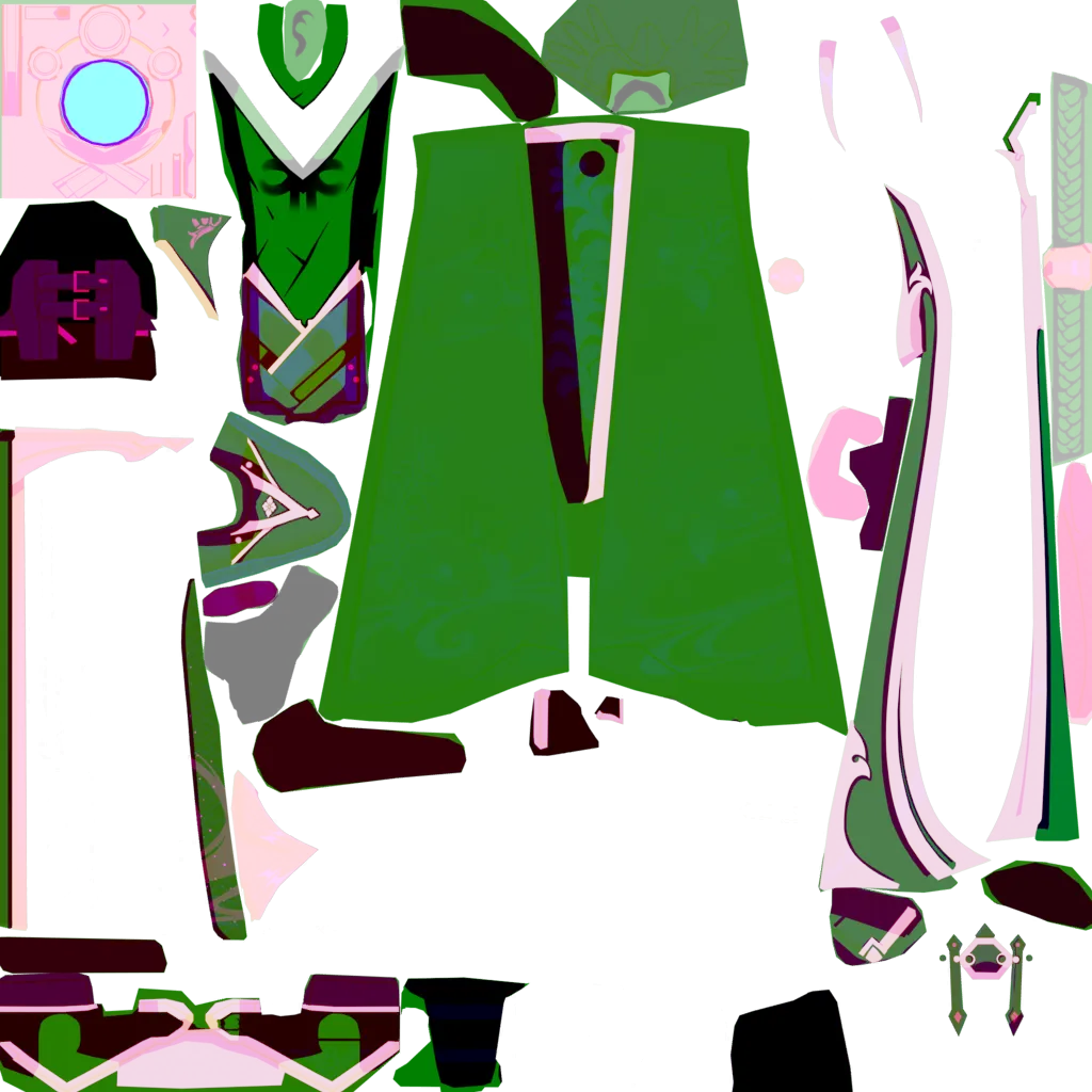 Kamisato Ayato · Body lightmap texture from Genshin Impact