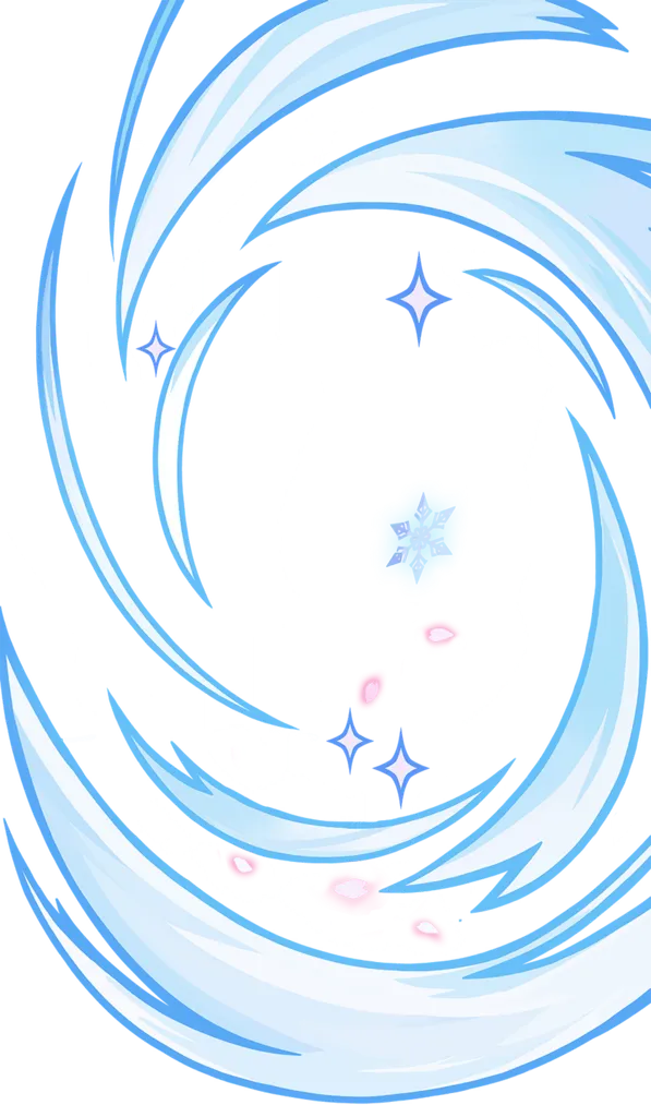 Kamisato Ayaka · TCG summon: Frostflake Seki no To, foreground layer from Genshin Impact