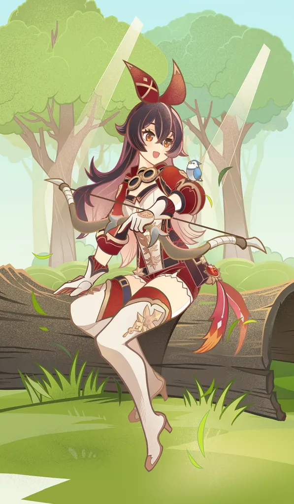 Amber · TCG card art from Genshin Impact
