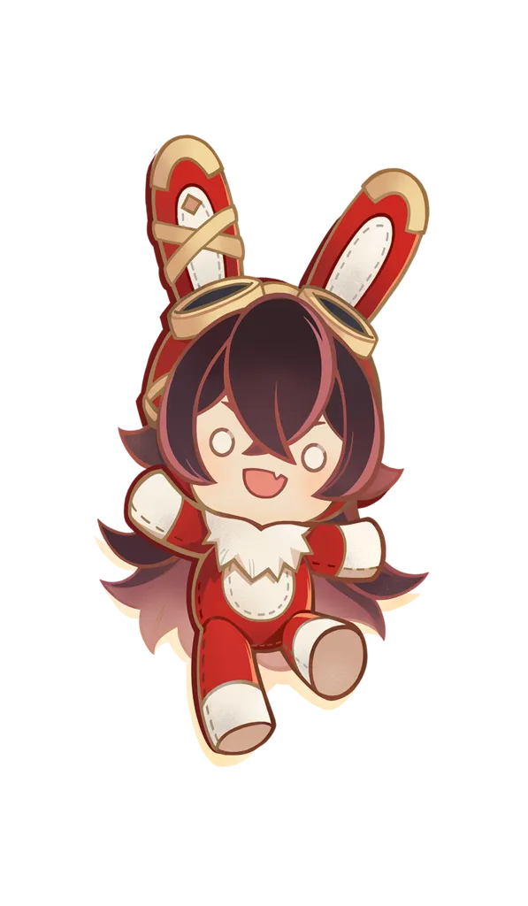 Amber · TCG summon: Baron Bunny, middle layer from Genshin Impact