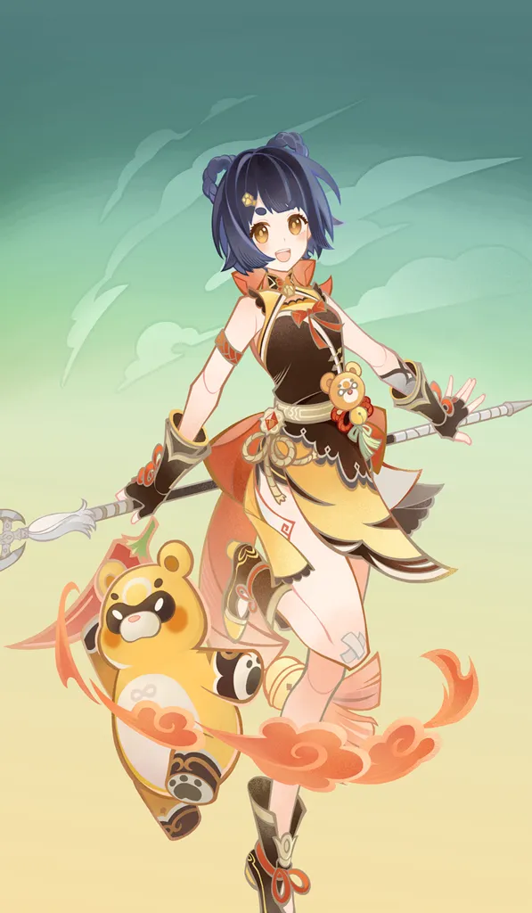 Xiangling · TCG card art from Genshin Impact
