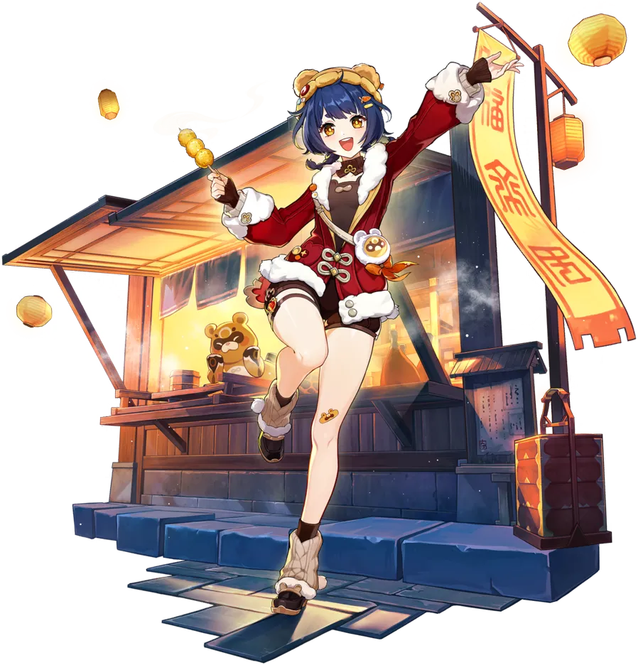Xiangling · Outfit splash art from Genshin Impact