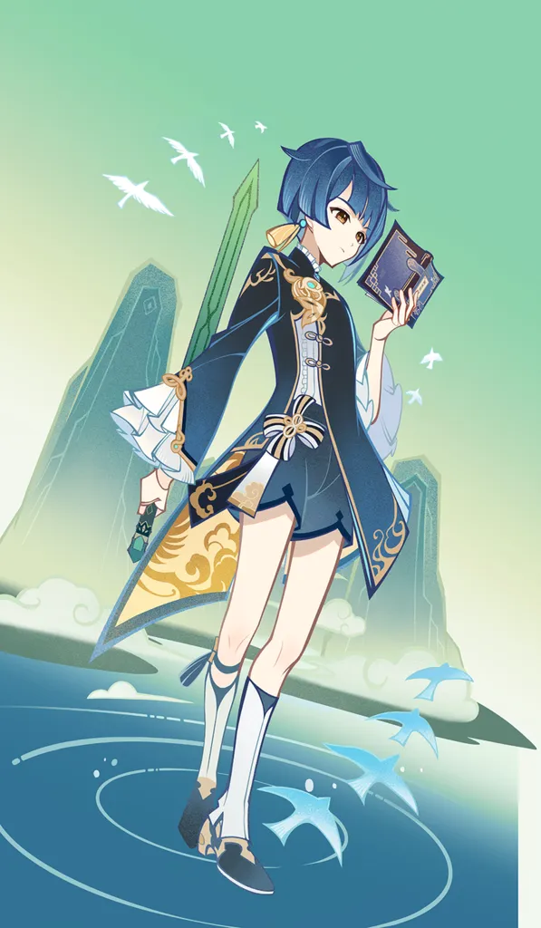 Xingqiu · TCG card art from Genshin Impact