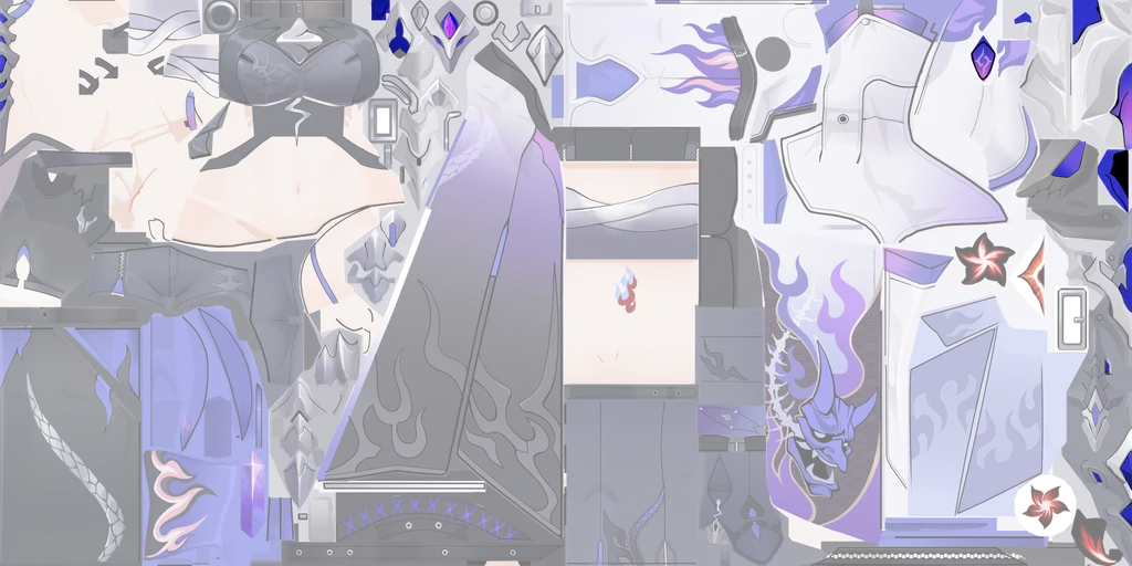 Acheron · Body colour texture from Honkai: Star Rail